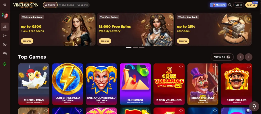 Vincispin casino italia